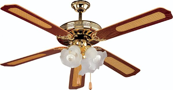 Kooper Ventilatore da Soffitto con Luce Lampadario Ventilatore 5 Pale Diametro 130 cm Marrone - 2172386