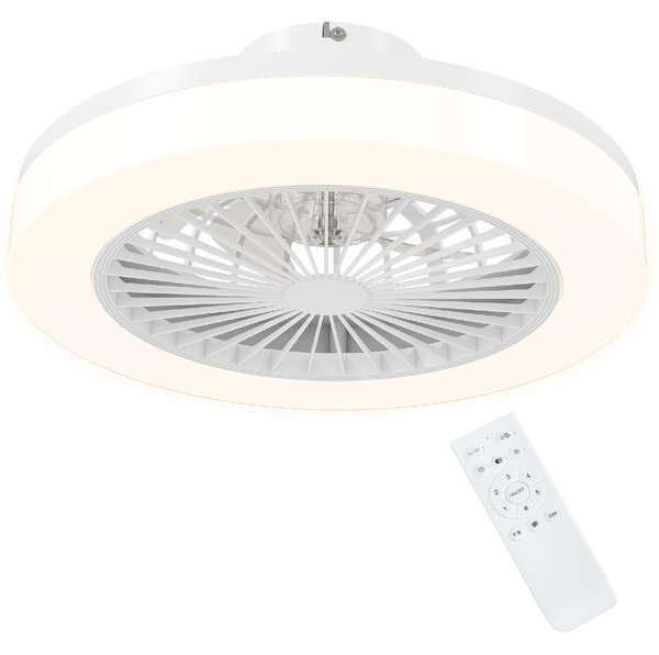 DecHome Ventilatore da Soffitto con Luce LED Regolabile e Telecomando 6 Velocit in Plastica e Acrilico 46x16 cm colore Bianco