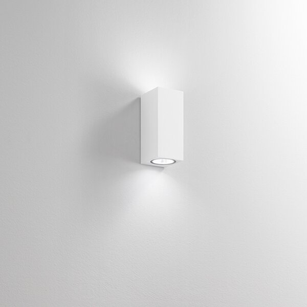 Applique Da Esterno Moderna Monolite Alluminio Bianco 2 Luci Gx53