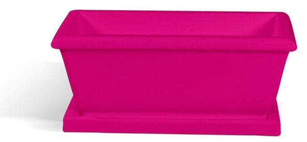 Fioriera rettangolare per esterni in polietilene esterno interno MOD LIBERTY Dimensione 22x51xh22,5 cm - peso 2 kg con foro di drenaggio. Sottovaso incluso Viola