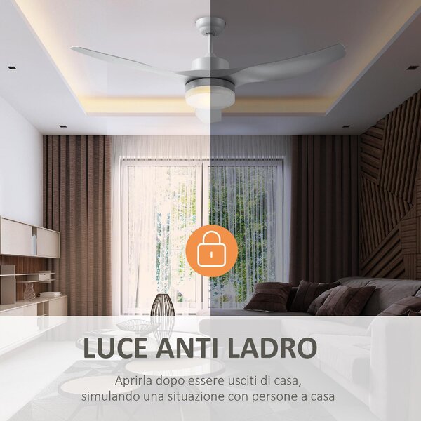 DecHome Ventilatore da Soffitto con Telecomando con Luce Lampadario Ventilatore 6 Velocit Diametro 132x40 cm - 392WT/B31