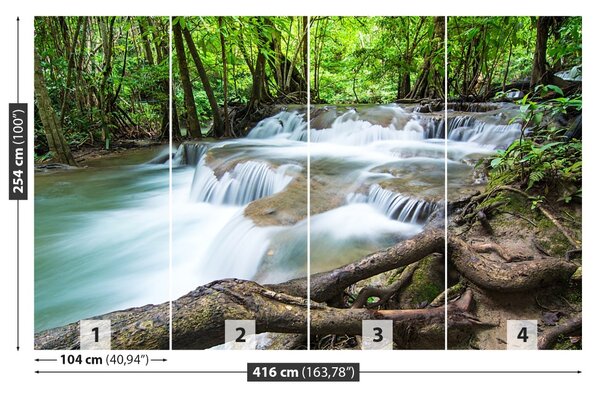 Carta da parati Cascata nella foresta 104x70 cm