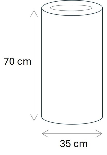 Vaso Porta vaso, in polietilene BAROCCO Dimensione 35x h70 cm Modello Ionico spessore 2 mm colore Blu