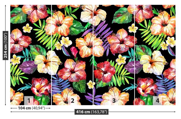 Carta da parati Fiori di ibisco 104x70 cm