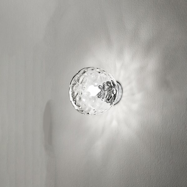 Applique Contemporanea Skin Metallo Cromo Vetro Trasparente 1 Luce E27