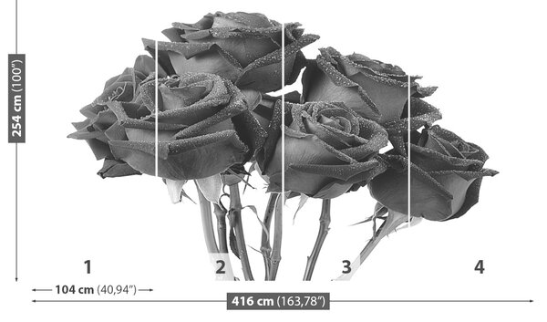 Carta da parati Rose nere 104x70 cm