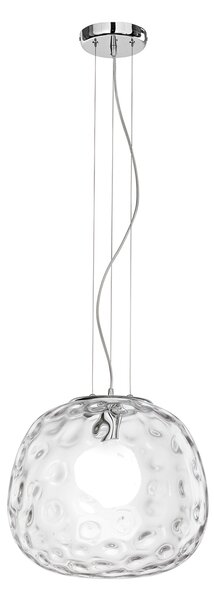 Sospensione Contemporanea Ufo Metallo Cromo Vetro Trasparente 1 Luce E27 D40