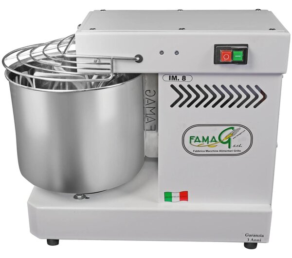 Famag Grilletta IM 8-230 1 Velocit� - Dimensioni 27,5x52,5xh 42 cm Capacit� impasto 8 kg Impastatrice a spirale con testa FISSA inserimento facile impasto