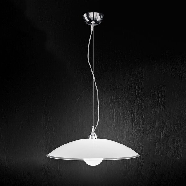 Sospensione Contemporanea Skirt Metallo Vetro Bianco 1 Luce E27 Ip20 D55