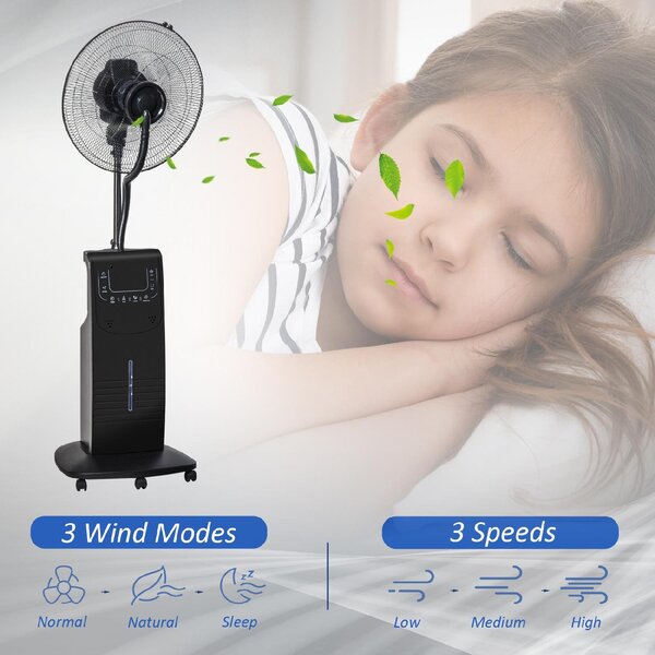 DecHome Ventilatore Nebulizzatore con Telecomando Timer 3 Velocit e 3 Funzioni - D24519