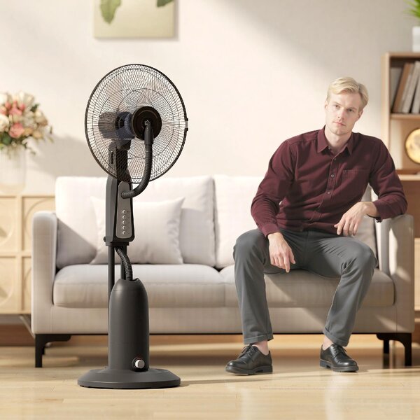 DecHome Ventilatore Nebulizzatore a 3 Velocit Oscillazione 75 e Nebulizzazione Regolabile colore Nero - R527BK