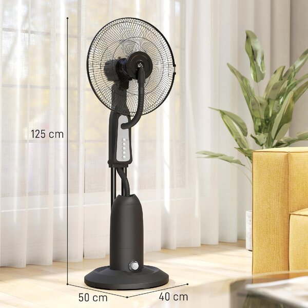 DecHome Ventilatore Nebulizzatore a 3 Velocit Oscillazione 75 e Nebulizzazione Regolabile colore Nero - R527BK