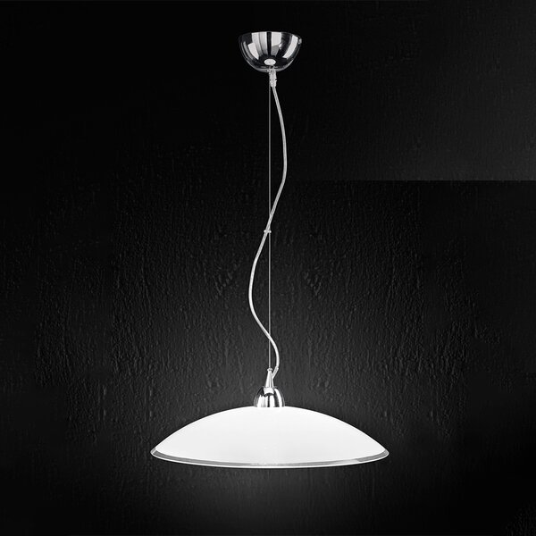 Sospensione Contemporanea Skirt Metallo Vetro Bianco 1 Luce E27 Ip20 D45