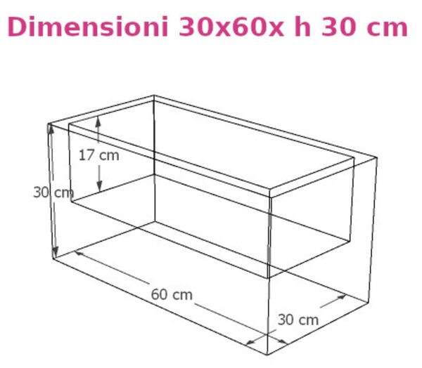 Fioriera rettangolare porta vaso OASI Dimensione 30x60x h 30 cm per uso interno esterno peso 4,5 kg colore Giallo