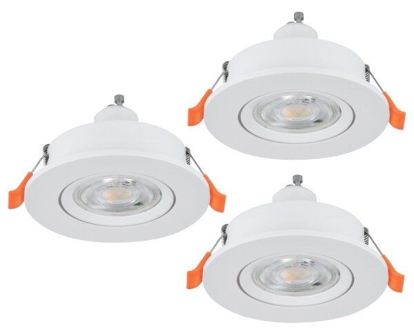 Eglo 902242 - Set 3x faretto LED da incasso BARRANCO 1xGU10/4,5W/230V bianco