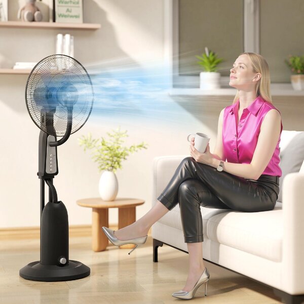 DecHome Ventilatore Nebulizzatore a 3 Velocit Oscillazione 75 e Nebulizzazione Regolabile colore Nero - R527BK