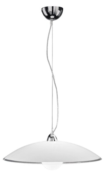 Sospensione Contemporanea Skirt Metallo Vetro Bianco 1 Luce E27 Ip20 D55