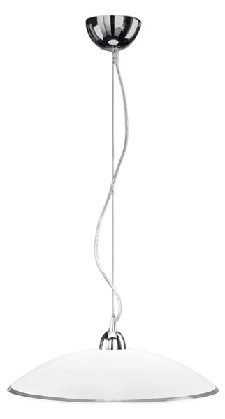 Sospensione Contemporanea Skirt Metallo Vetro Bianco 1 Luce E27 Ip20 D45