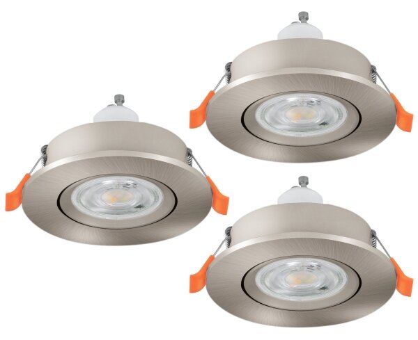 Eglo 902259 - Confezione da 3 faretti LED da incasso BARRANCO 1xGU10/4,5W/230V cromo