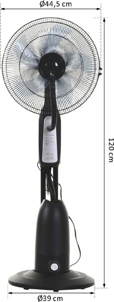 DecHome Ventilatore Nebulizzatore Oscillante con Deumidificatore e Telecomando Diametro44.5 cmx120 cm - 8D4008