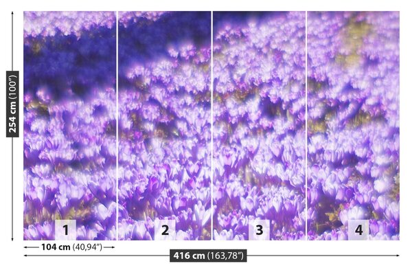 Carta da parati Fiori viola 104x70 cm