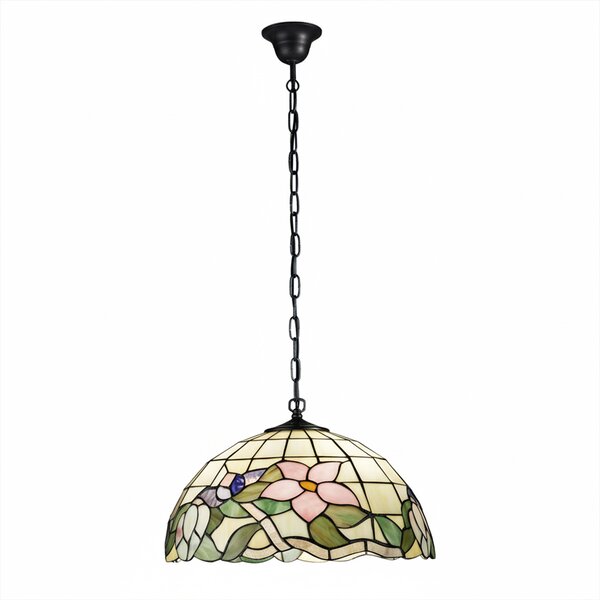 Lampadario Tiffany Vetro Multicolor Scuro 3 Luci E27