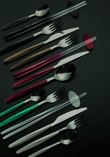 Cucchiaino da caff� My Fusion Set 6 pezzi in acciaio inox 18/10 (AISI 304) manico in ABS Azzurro lavabili in lavastoviglie