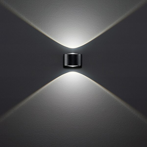 Applique Da Esterno Moderna Vision Metallo Grigio Grafite Vetro Led 6W 3000K