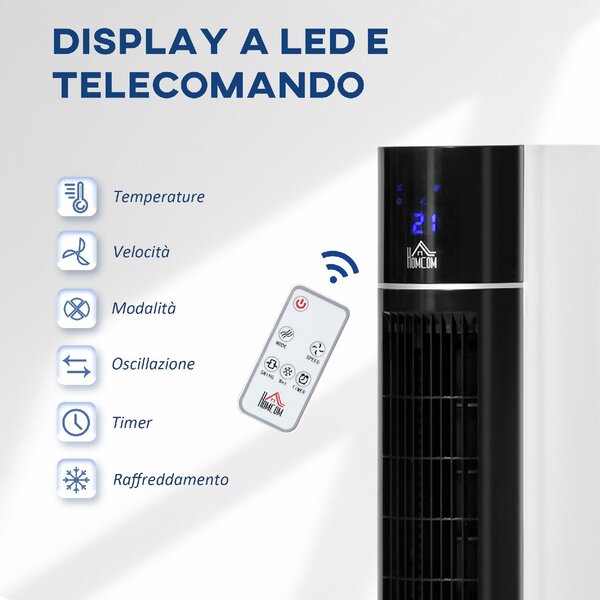 DecHome Ventilatore Raffrescatore d'Aria Evaporativo 3 Modalit e 3 Velocit Timer Oscillazione e Telecomando Bianco - 035V90824