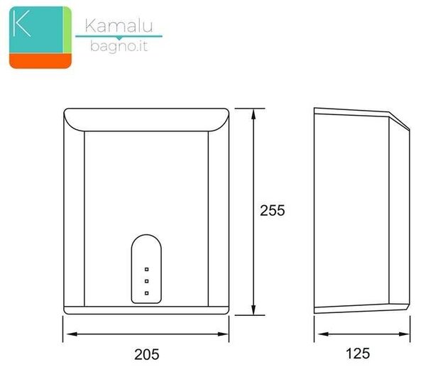 Asciugamani elettrico a muro bianco con sensore modello KA-0200 - KAMALU