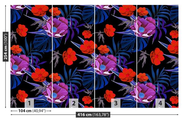 Carta da parati Fiori tropicali 104x70 cm