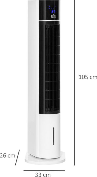 DecHome Ventilatore Raffrescatore d'Aria Evaporativo 3 Modalit e 3 Velocit Timer Oscillazione e Telecomando Bianco - 035V90824