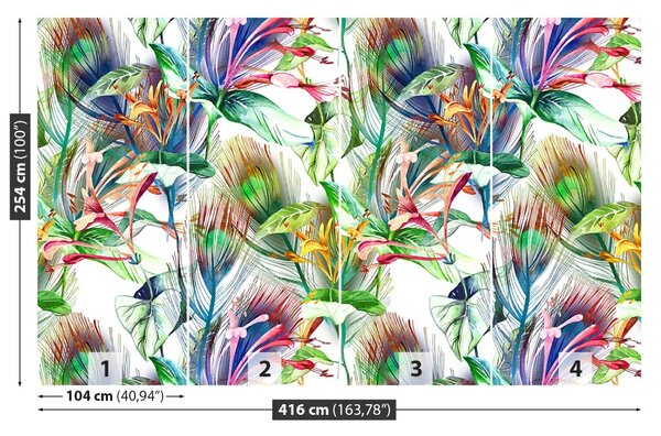 Carta da parati Fiori tropicali 104x70 cm