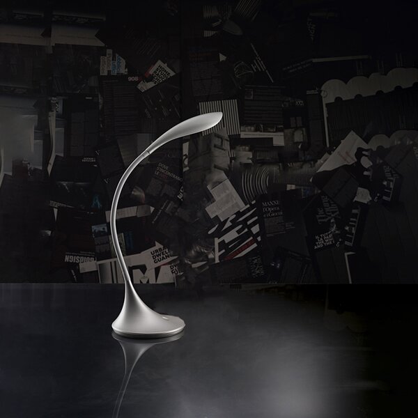 Lampada Da Scrivania Moderna Puddy Acrilico Grigio Led 4,5W 3000K