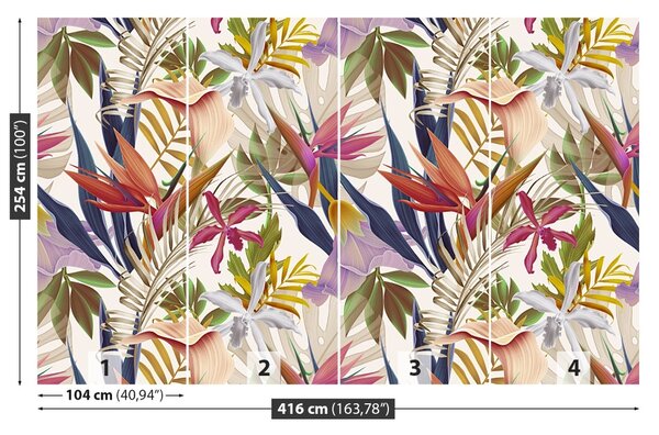 Carta da parati Fiori tropicali 104x70 cm