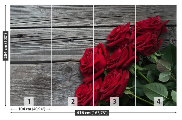 Carta da parati Rose rosse 104x70 cm