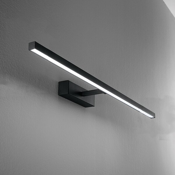 Applique Moderna Riga Metallo Nero Acrilico Led 24W 3000K