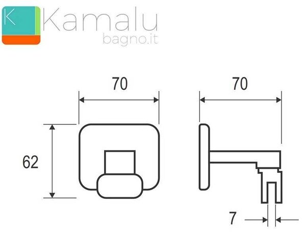 Kit supporto specchio o vetro in ottone KSS-100 - KAMALU