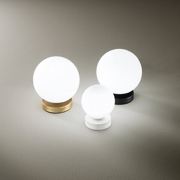 Lampada Da Scrivania Contemporanea Maga Metallo Bianco Vetro 1 Luce G9