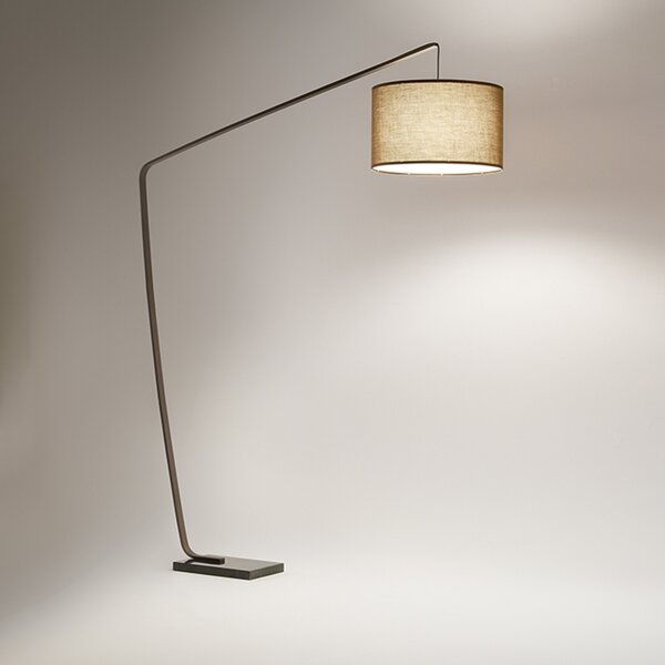 Piantana Contemporanea Zoe Metallo Marrone Marmo 1 Luce E27