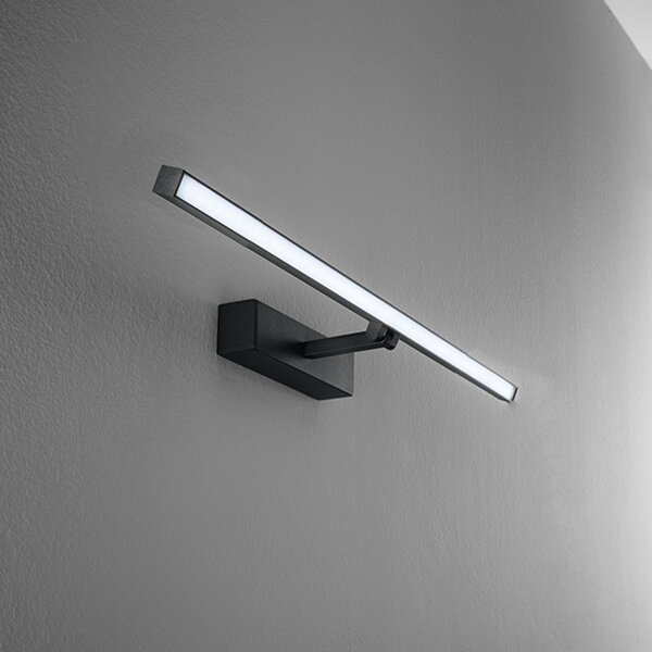 Applique Moderna Riga Metallo Nero Acrilico Led 12W 3000K