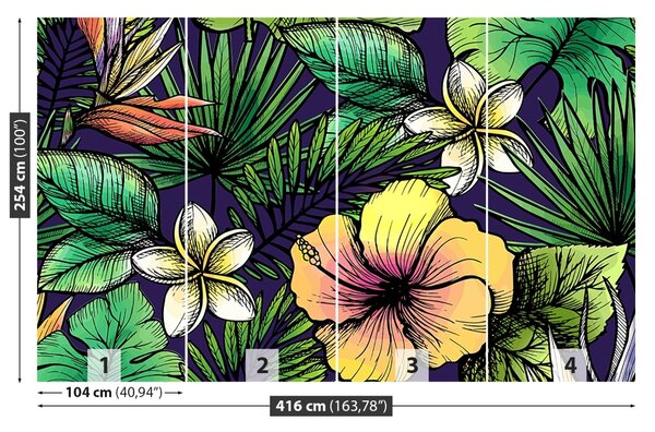 Carta da parati Fiori tropicali 104x70 cm