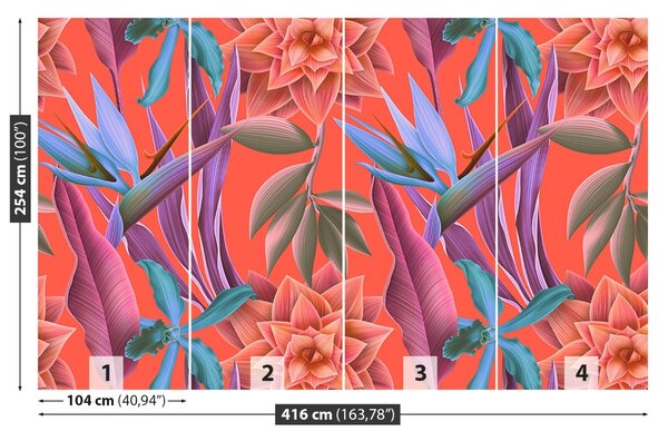 Carta da parati Fiori tropicali 104x70 cm