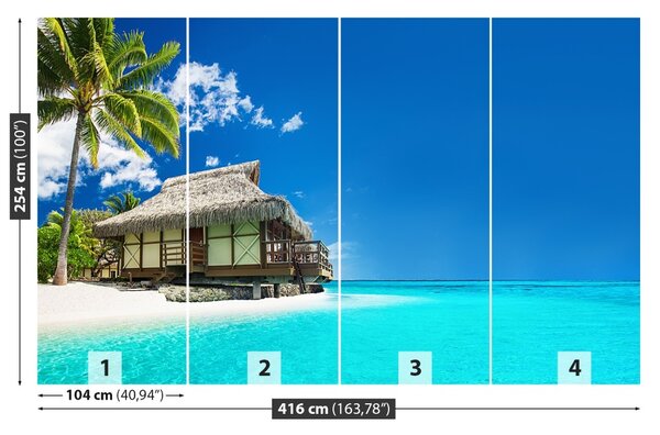 Carta da parati Spiaggia di bungalow 104x70 cm