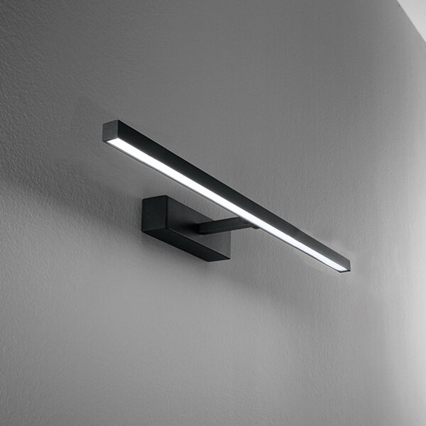 Applique Moderna Riga Metallo Nero Acrilico Led 12W 3000K
