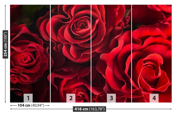 Carta da parati Rose rosse 104x70 cm