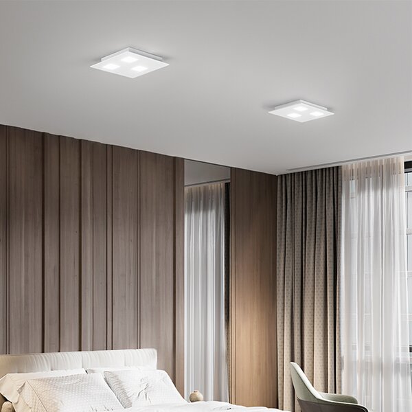 Plafoniera Moderna Pixel Metallo Bianco Acrilico 3 Luci Gx53