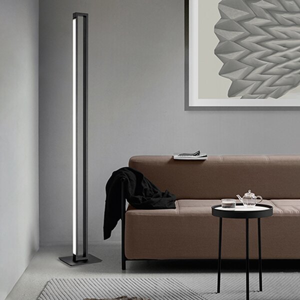 Piantana Industrial-Minimal-Nordico Sway Metallo Nero Acrilico Led 27W 3000K
