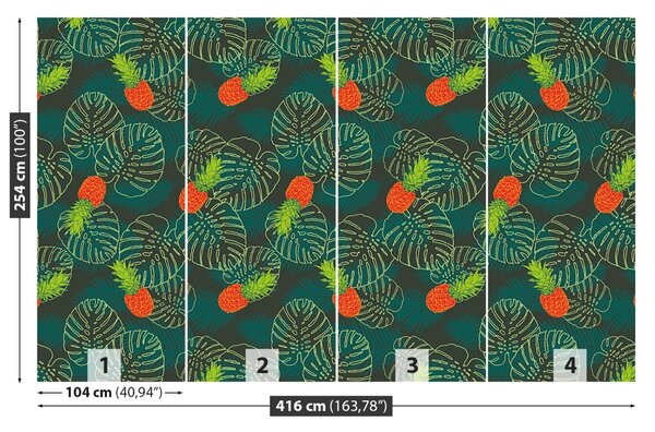 Carta da parati Foglie di frutta palma 104x70 cm