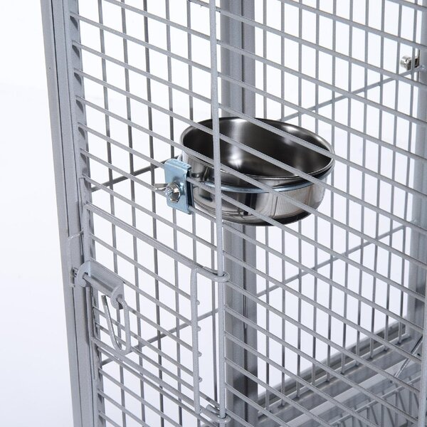 AllMyPets Voliera per Uccelli con Ruote Altezza 160cm Vaschette per Cibo e Trespoli - D15516